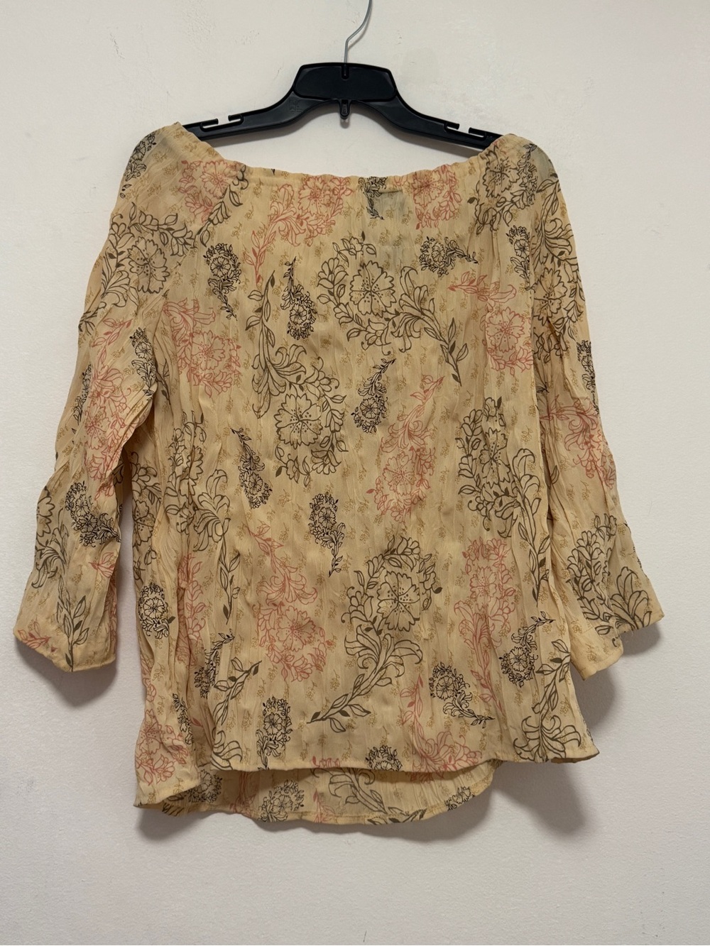 NEW Axcess Liz Claiborne Women XL Off Shoulder Floral Peasant Blouse 3/4 Sleeve - Picture 8 of 9